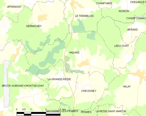 Detailkaart van de gemeente