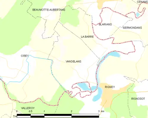 Detailkaart van de gemeente