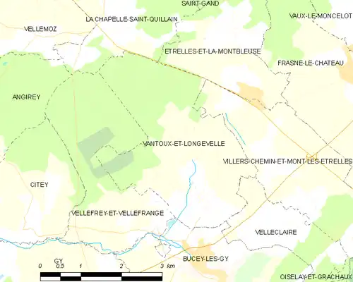 Detailkaart van de gemeente