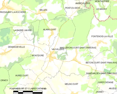 Detailkaart van de gemeente