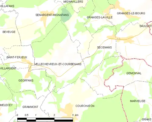 Detailkaart van de gemeente