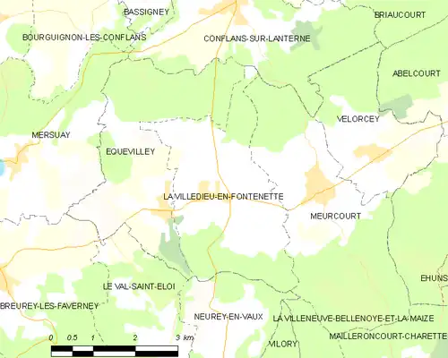 Detailkaart van de gemeente