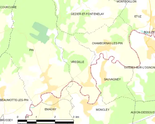 Detailkaart van de gemeente