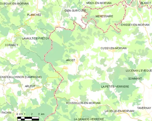 Detailkaart van de gemeente