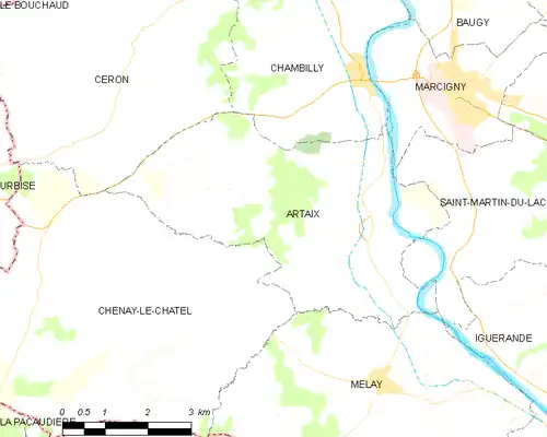 Detailkaart van de gemeente