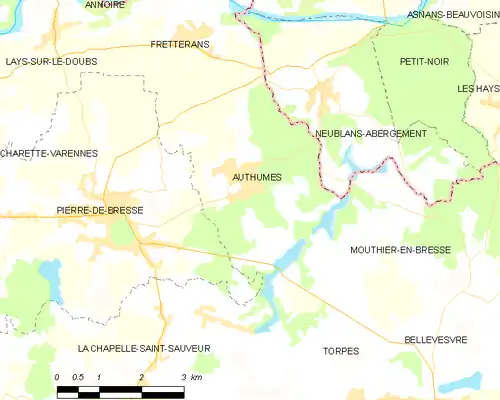 Detailkaart van de gemeente