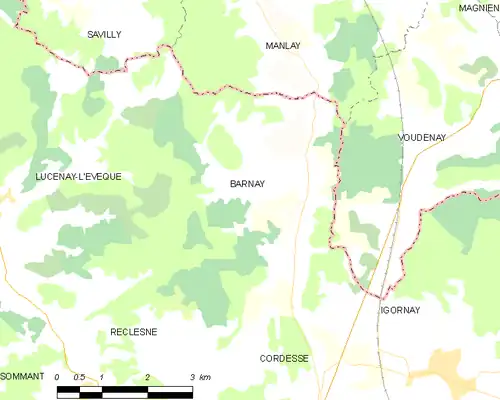 Detailkaart van de gemeente