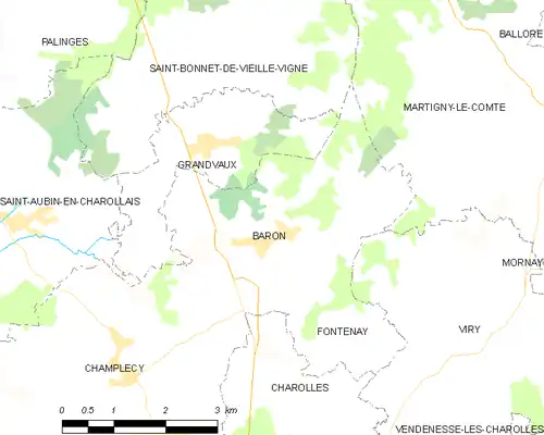 Detailkaart van de gemeente