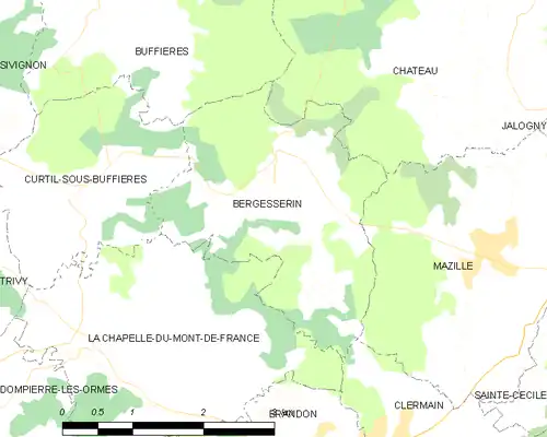 Detailkaart van de gemeente