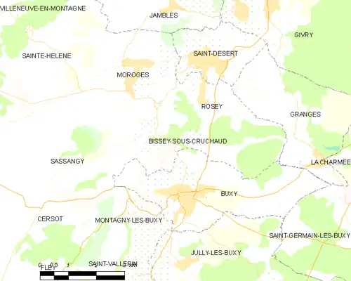 Detailkaart van de gemeente