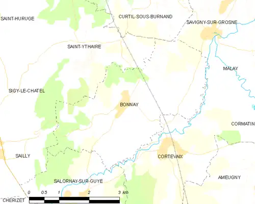 Detailkaart van de gemeente