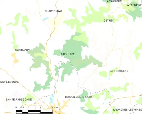 Detailkaart van de gemeente