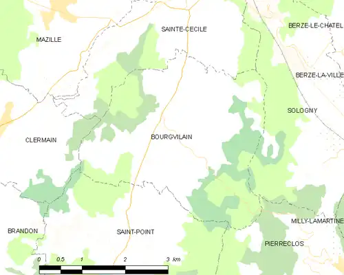 Detailkaart van de gemeente