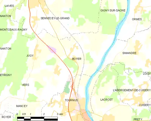 Detailkaart van de gemeente