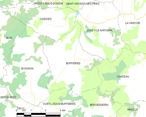 Detailkaart van de gemeente