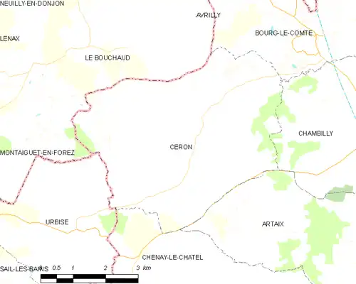 Detailkaart van de gemeente