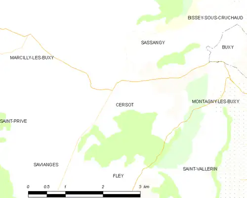 Detailkaart van de gemeente