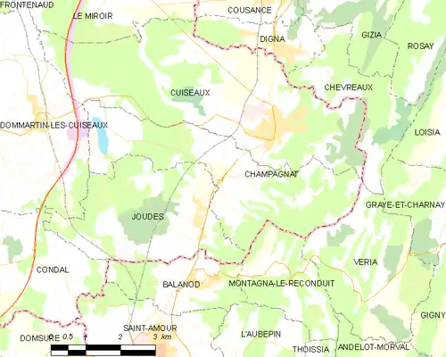 Detailkaart van de gemeente