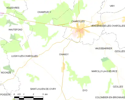 Detailkaart van de gemeente