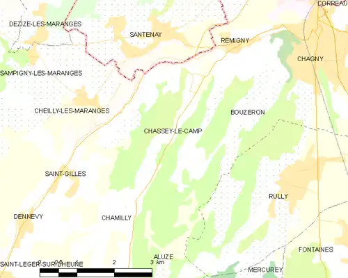 Detailkaart van de gemeente