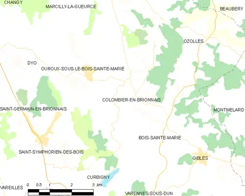 Detailkaart van de gemeente