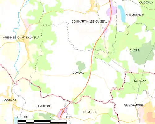 Detailkaart van de gemeente