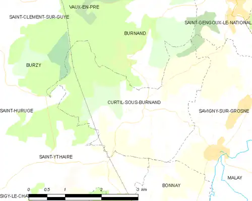 Detailkaart van de gemeente