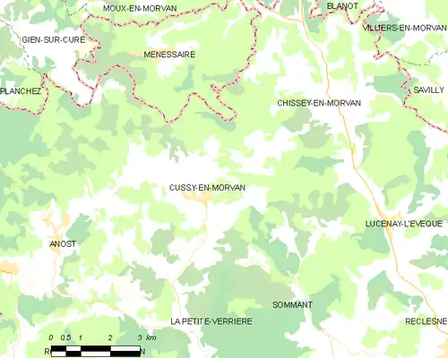 Detailkaart van de gemeente