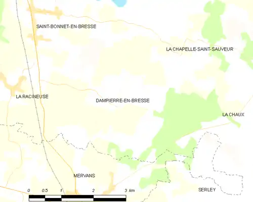 Detailkaart van de gemeente