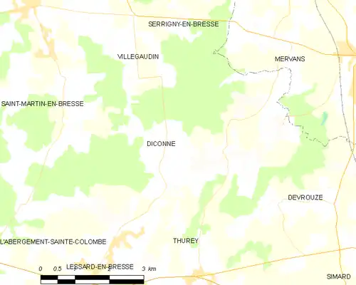 Detailkaart van de gemeente