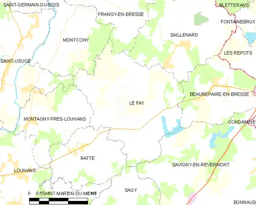 Detailkaart van de gemeente