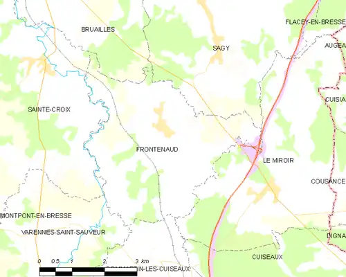 Detailkaart van de gemeente