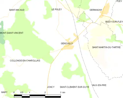 Detailkaart van de gemeente