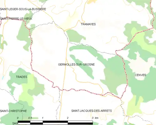 Detailkaart van de gemeente