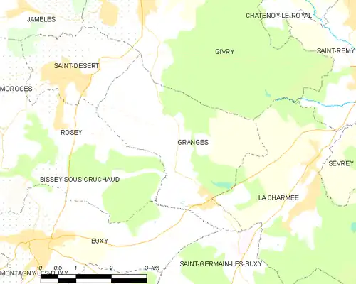 Detailkaart van de gemeente