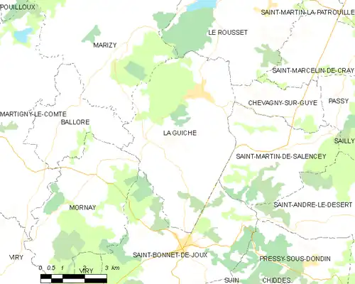 Detailkaart van de gemeente