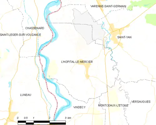 Detailkaart van de gemeente