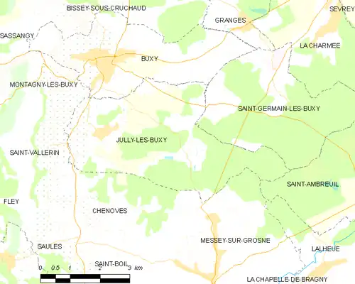 Detailkaart van de gemeente