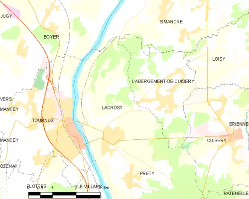 Detailkaart van de gemeente