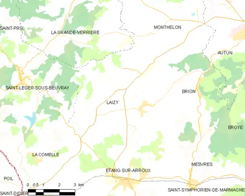 Detailkaart van de gemeente