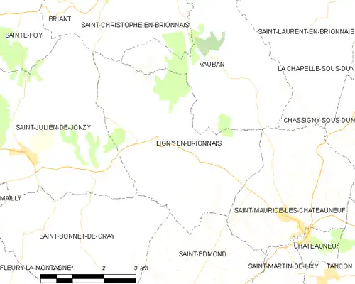 Detailkaart van de gemeente