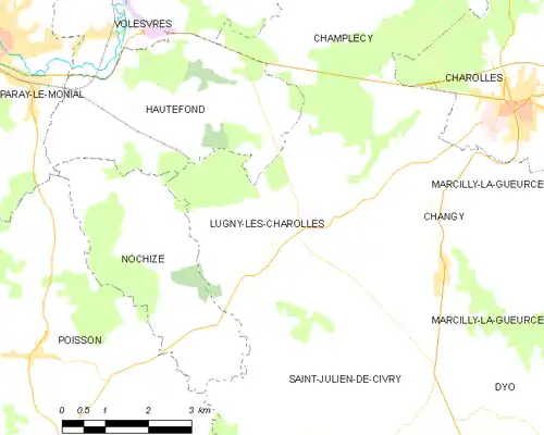 Detailkaart van de gemeente