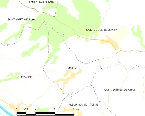Detailkaart van de gemeente