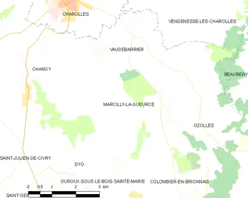 Detailkaart van de gemeente