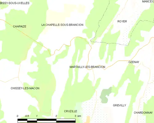 Detailkaart van de gemeente