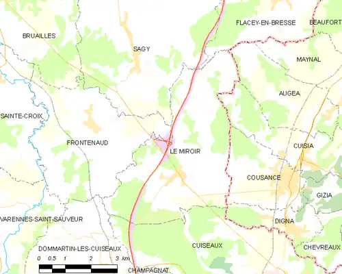 Detailkaart van de gemeente