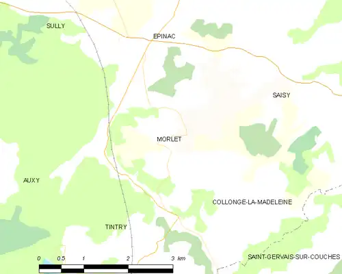 Detailkaart van de gemeente