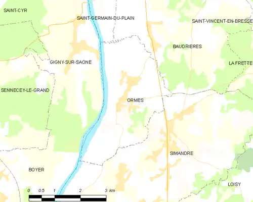 Detailkaart van de gemeente