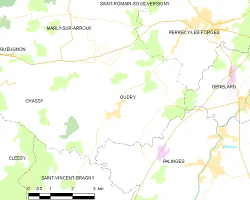 Detailkaart van de gemeente