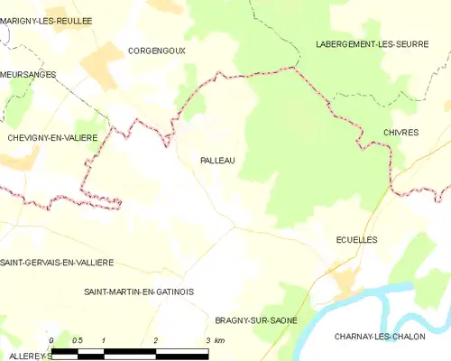 Detailkaart van de gemeente